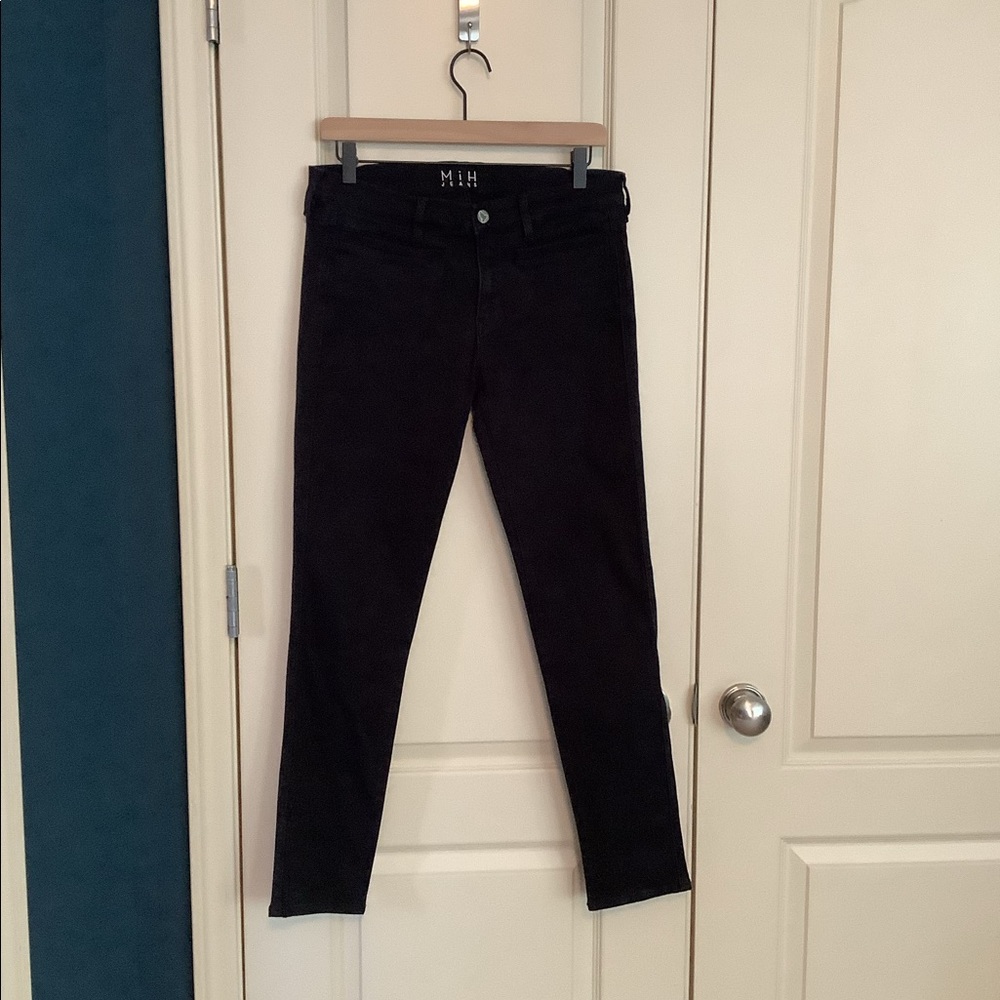 MiH Anthropologie The Ellsworth High Rise Skinny Jean in Dark Blue Demin Size 31